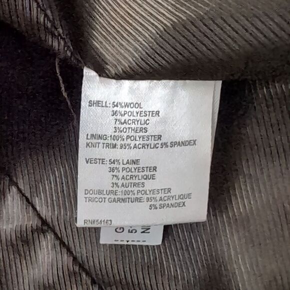 CK spring fall military belted  thick wool coat size 6 marled taupe - Picture 10 of 13